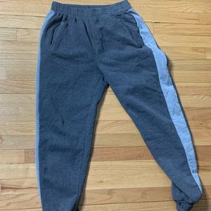 Grey Striped Chino Sweatpants